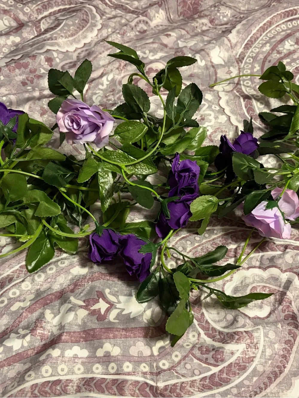Artificial Rose Vine Garland - Purple/Lavender. Eight 3ft Strands